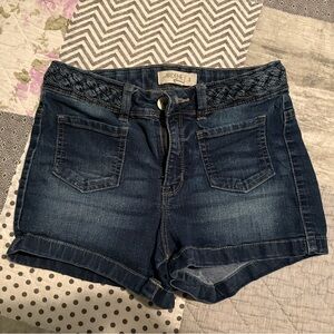 Ardene Dark Blue Jean Shorts with Braided Waistband
